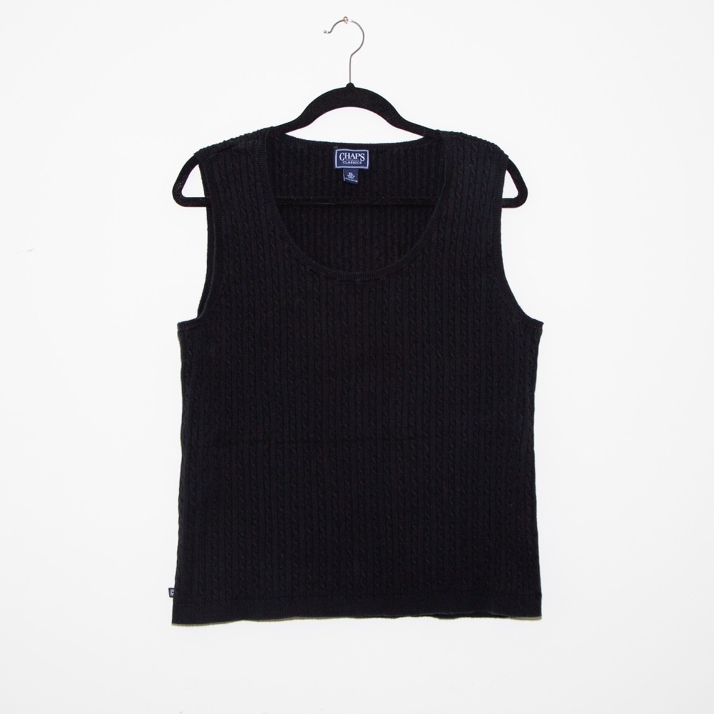Black Cable Knit Sweater Vest